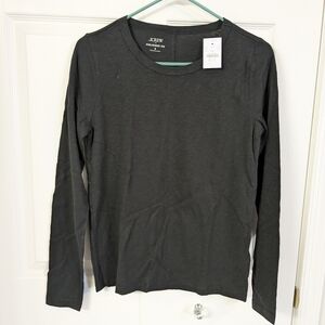 J. Crew Factory Girlfriend Black Long Sleeve Tee Small NWT
